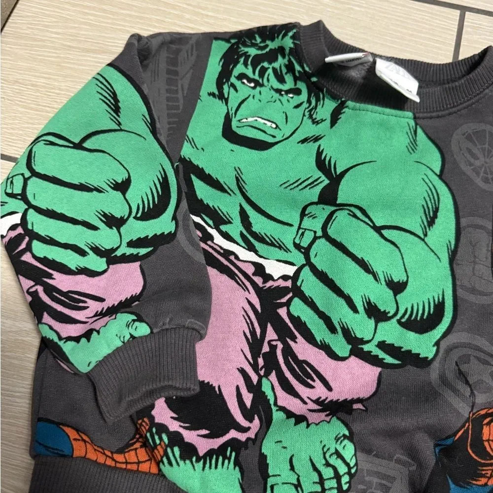 New no tags baby zara Marvel Avengers Pullover Sweatshirt 12/18 months